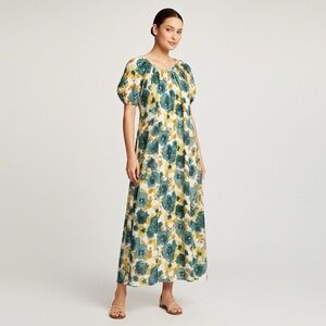 NWOT J&J Floral Balloon Sleeve Midi Maxi Dress M